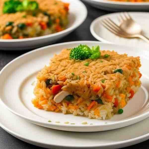 Рисовая запеканка с курицей и овощами